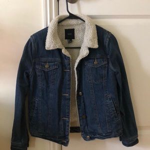 FOREVER 21 Faux Fur Denim Jacket